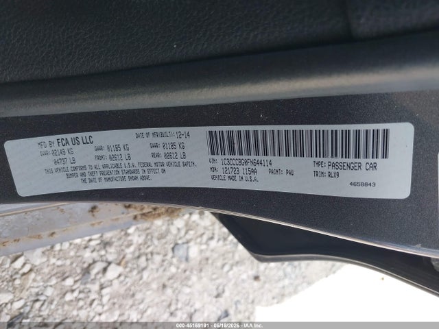 Aukcja sprzedaży 2015 Chrysler 200 S, vin: 1C3CCCBG0FN644114, numer aukcji: 45169191