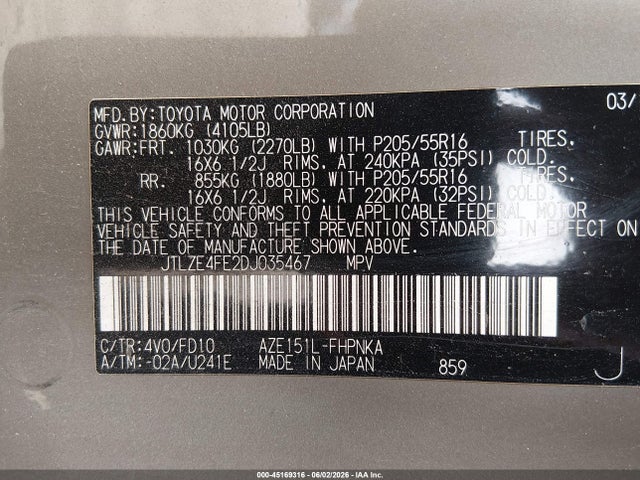 2013 Scion Xb მანქანა იყიდება აუქციონზე, vin: JTLZE4FE2DJ035467, აუქციონის ნომერი: 45169316