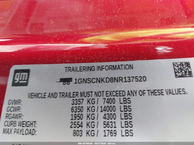 Chevrolet Tahoe 2wd Lt 2022 1GNSCNKD8NR137520 Image 9