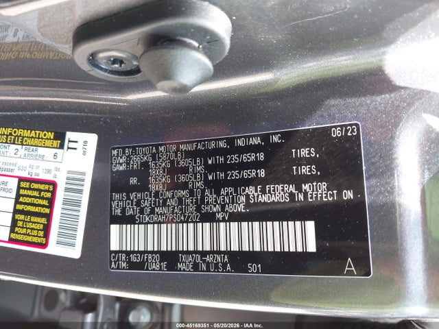 Toyota Highlander Le 2023 5TDKDRAH7PS047202 Image 9