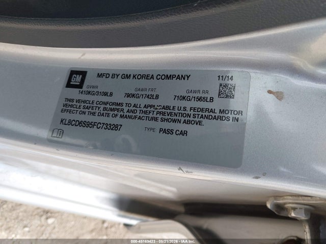 KL8CD6S95FC733287 Chevrolet Spark 1lt Cvt