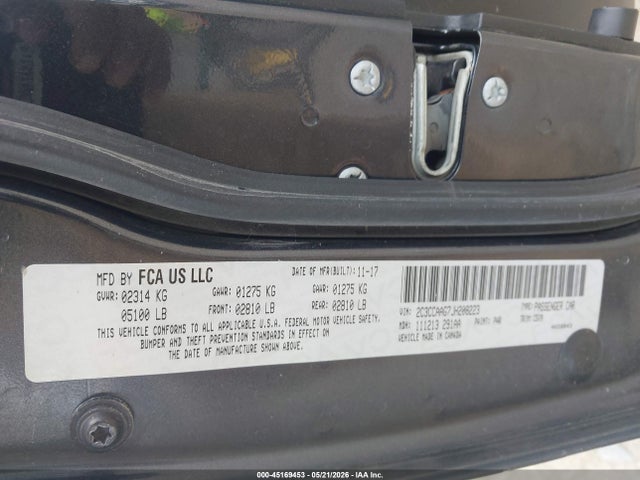 45169453 :رقم المزاد ، 2C3CCAAG7JH208223 vin ، 2018 Chrysler 300 Touring مزاد بيع