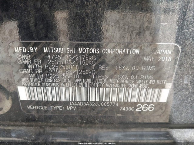 Mitsubishi Outlander Sel 2018 JA4AD3A32JJ005774 Image 9