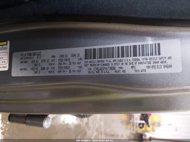 1C4BJWEG7HL738581 Jeep Wrangler Unlimited Sahara 4x4