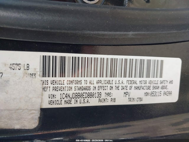 Aukcja sprzedaży 2014 Jeep Compass Sport, vin: 1C4NJDBB0ED880139, numer aukcji: 45169668