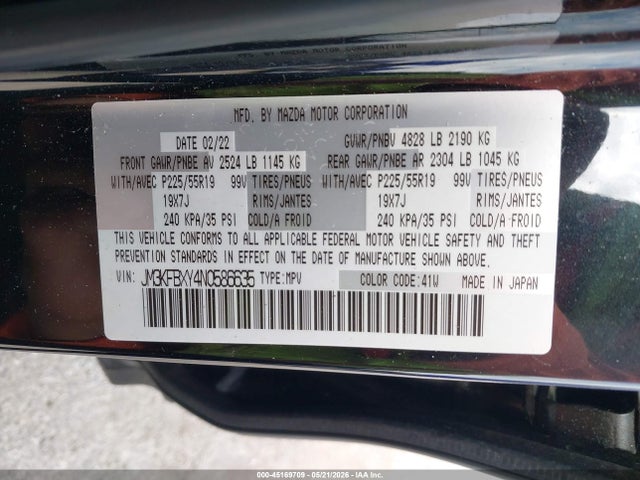 Продажа на аукционе авто 2022 Mazda Cx-5 2.5 Turbo Signature, vin: JM3KFBXY4N0586635, номер лота: 45169709