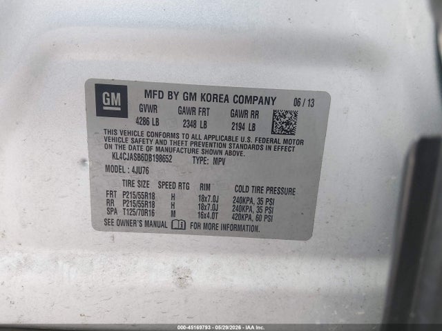 Продажа на аукционе авто 2013 Buick Encore, vin: KL4CJASB6DB198652, номер лота: 45169793