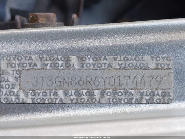 2000 Toyota 4runner Sr5 V6 მანქანა იყიდება აუქციონზე, vin: JT3GN86R6Y0174479, აუქციონის ნომერი: 45169799