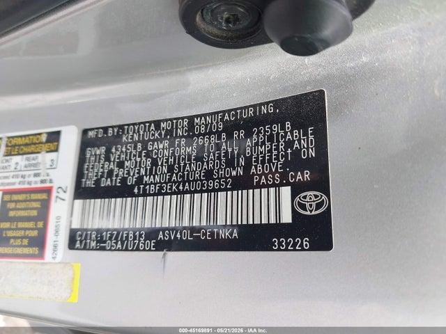 Aukcja sprzedaży 2010 Toyota Camry Le, vin: 4T1BF3EK4AU039652, numer aukcji: 45169891
