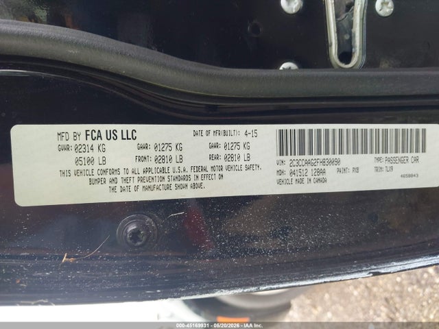 Aukcja sprzedaży 2015 Chrysler 300 Limited, vin: 2C3CCAAG2FH830090, numer aukcji: 45169931