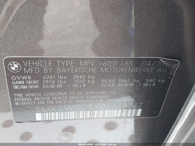 Продаж на аукціоні авто 2011 Bmw X5 Xdrive35d, vin: 5UXZW0C5XBL368747, номер лоту: 45169996