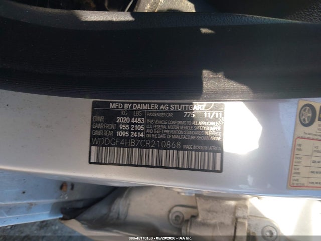 Продажа на аукционе авто 2012 Mercedes-benz C 250 Sport, vin: WDDGF4HB7CR210868, номер лота: 45170130