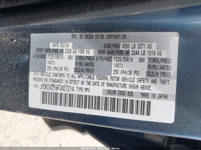 Aukcja sprzedaży 2015 Mazda Cx-5 Grand Touring, vin: JM3KE4DY9F0457214, numer aukcji: 45170181
