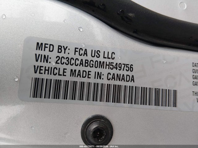 Aukcja sprzedaży 2021 Chrysler 300 300s, vin: 2C3CCABG0MH549756, numer aukcji: 45170271