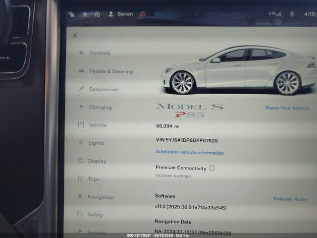 Aukcja sprzedaży 2013 Tesla Model S Performance, vin: 5YJSA1DP6DFP07629, numer aukcji: 45170347
