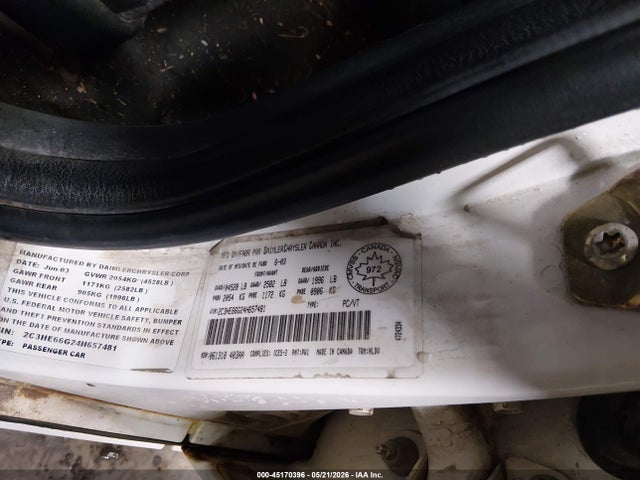 45170396 :رقم المزاد ، 2C3HE66G24H657481 vin ، 2004 Chrysler 300m مزاد بيع