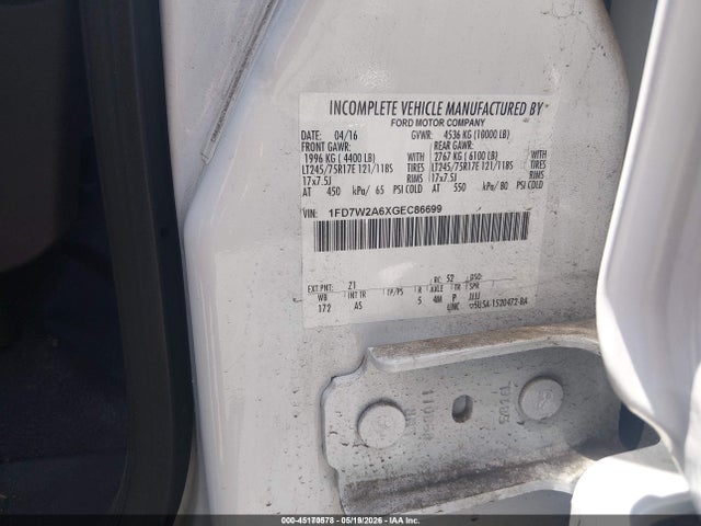 Продажа на аукционе авто 2016 Ford F-250 Xl, vin: 1FD7W2A6XGEC86699, номер лота: 45170578