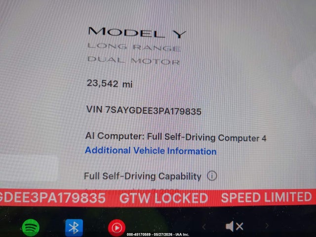 Aukcja sprzedaży 2023 Tesla Model Y Awd/long Range Dual Motor All-wheel Drive, vin: 7SAYGDEE3PA179835, numer aukcji: 45170589