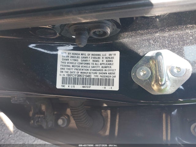 Honda CIVIC EX 2019 19XFC1F38KE215483 Image 9