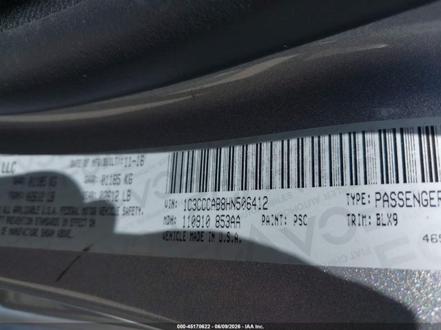Aukcja sprzedaży 2017 Chrysler 200 Limited Platinum, vin: 1C3CCCAB8HN506412, numer aukcji: 45170622