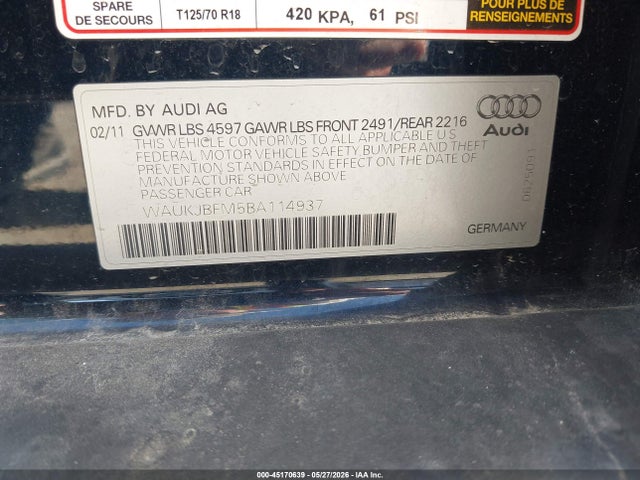 Aukcja sprzedaży 2011 Audi A3 2.0 Tdi Premium, vin: WAUKJBFM5BA114937, numer aukcji: 45170639