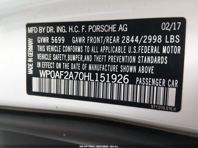 Porsche Panamera Turbo 2017 WP0AF2A70HL151926 Image 9