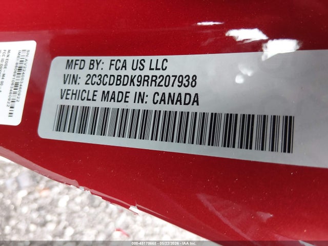 Dodge Charger Daytona Scat Pack Awd 2024 2C3CDBDK9RR207938 Image 9