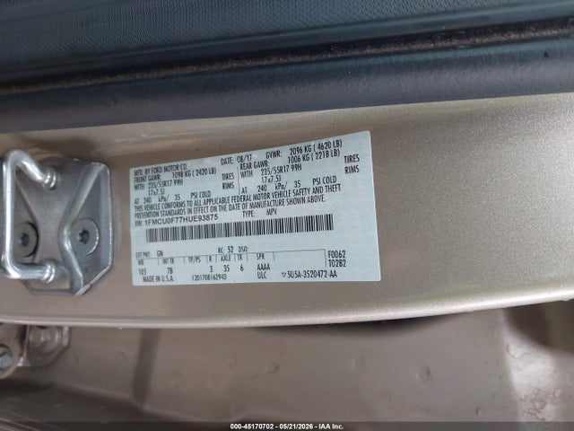 Ford ESCAPE S 2017 1FMCU0F77HUE93875 Image 9