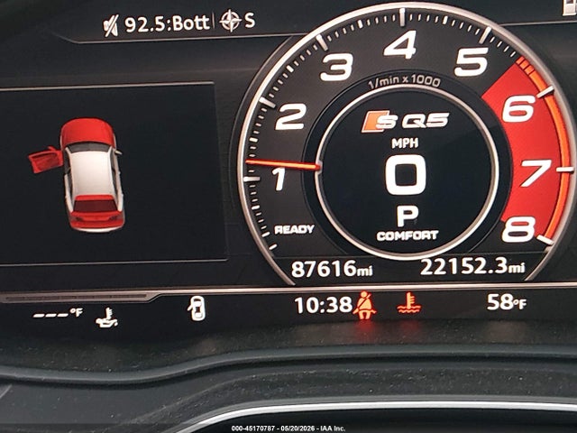 45170787 :رقم المزاد ، WA1A4AFYXJ2013320 vin ، 2018 Audi Sq5 3.0t Premium Plus مزاد بيع