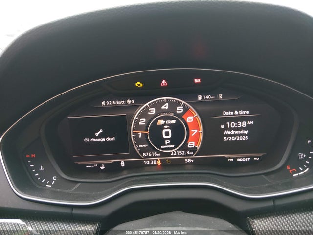 45170787 :رقم المزاد ، WA1A4AFYXJ2013320 vin ، 2018 Audi Sq5 3.0t Premium Plus مزاد بيع