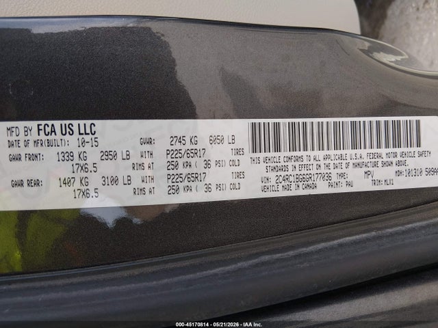 2C4RC1BG6GR177036 Chrysler Town &amp; Country Touring