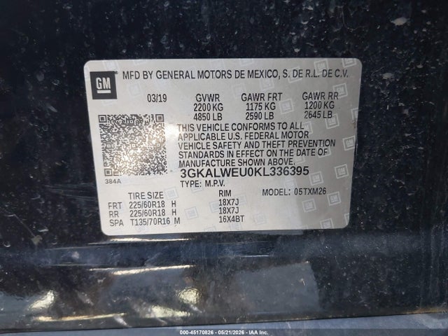 Aukcja sprzedaży 2019 Gmc Terrain Slt Diesel, vin: 3GKALWEU0KL336395, numer aukcji: 45170826