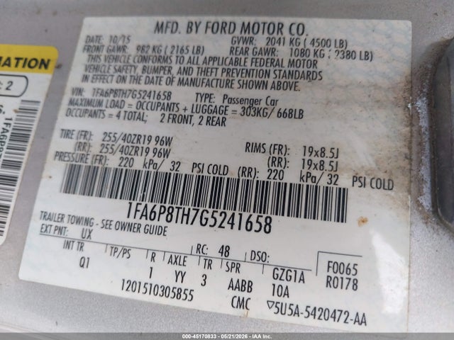 Ford Mustang Ecoboost 2016 1FA6P8TH7G5241658 Image 9