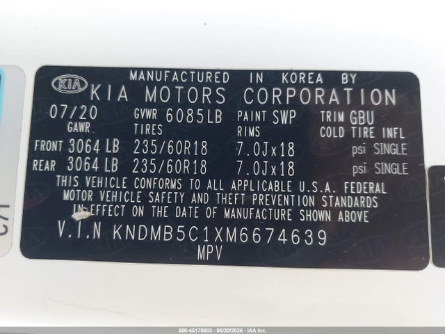 KIA SEDONA EX 2021 KNDMB5C1XM6674639 Image 9