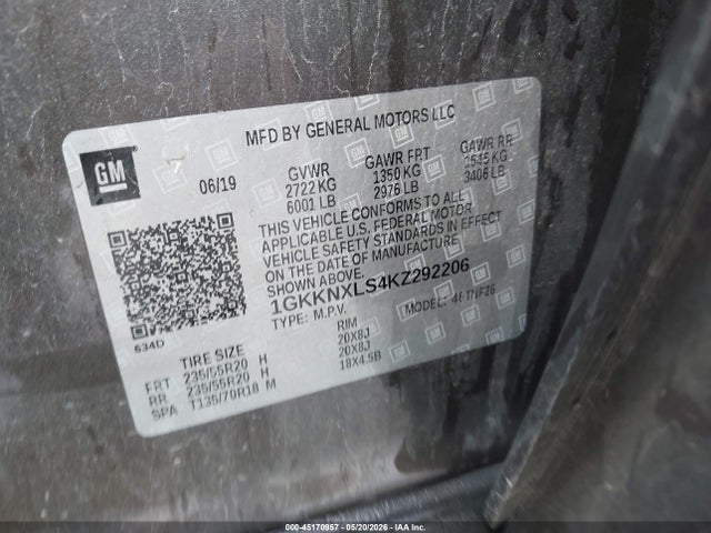 Aukcja sprzedaży 2019 Gmc Acadia Denali, vin: 1GKKNXLS4KZ292206, numer aukcji: 45170957