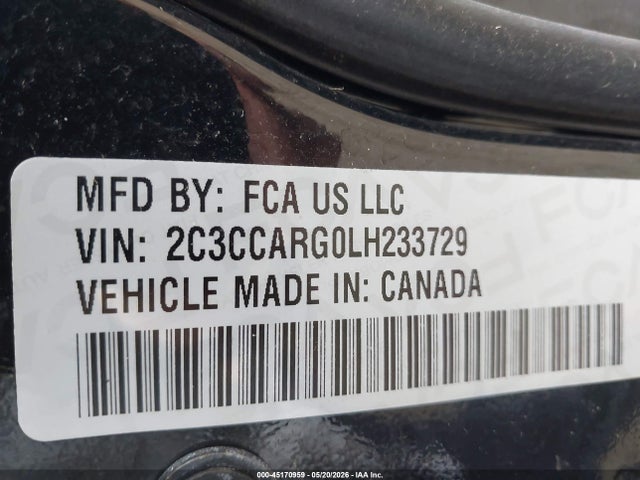 2020 Chrysler 300 Touring L Awd მანქანა იყიდება აუქციონზე, vin: 2C3CCARG0LH233729, აუქციონის ნომერი: 45170959