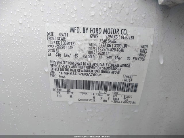 Продажа на аукционе авто 2011 Ford Explorer Xlt, vin: 1FMHK8D87BGA75991, номер лота: 45170991