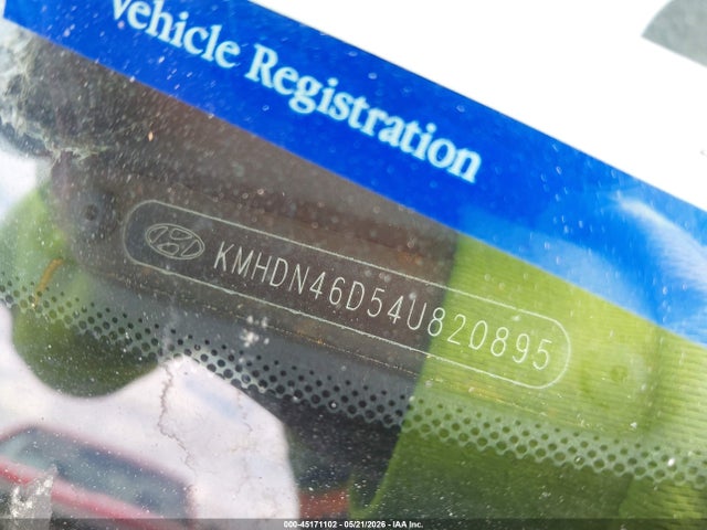 2004 Hyundai Elantra Gls/gt მანქანა იყიდება აუქციონზე, vin: KMHDN46D54U820895, აუქციონის ნომერი: 45171102