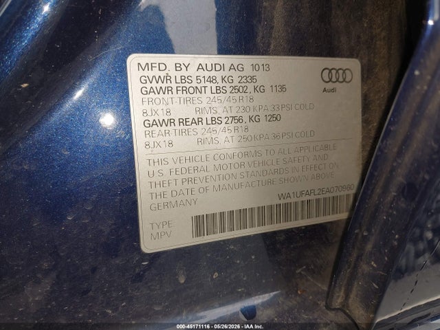 WA1UFAFL2EA070960 Audi Allroad 2.0t Premium