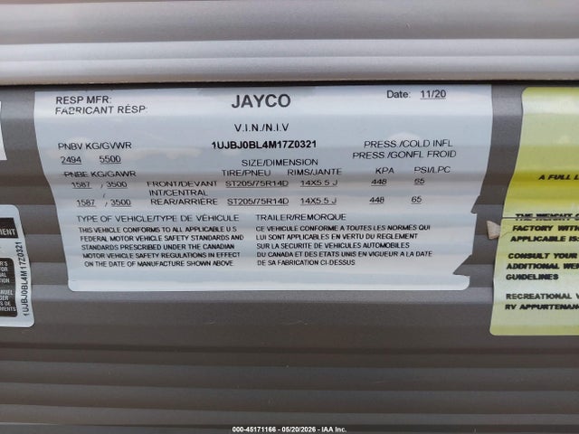Jayco Jayfl184bh 2021 1UJBJ0BL4M17Z0321 Image 9
