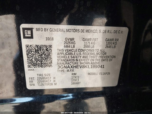 Chevrolet EQUINOX LS 2019 3GNAXHEV8KL199041 Image 9