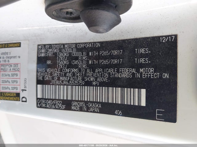 JTEBU5JR6J5535759 Toyota 4RUNNER SR5