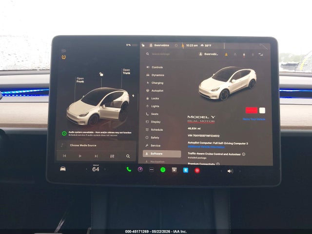 Продаж на аукціоні авто 2022 Tesla Model Y Performance Dual Motor All-wheel Drive, vin: 7SAYGDEF1NF534512, номер лоту: 45171269