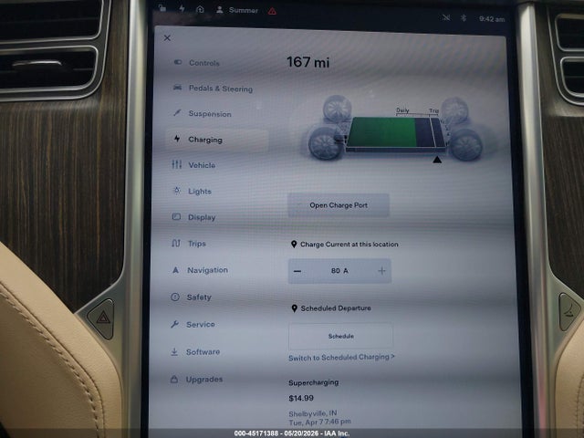 2013 Tesla Model S მანქანა იყიდება აუქციონზე, vin: 5YJSA1DN7DFP27077, აუქციონის ნომერი: 45171388