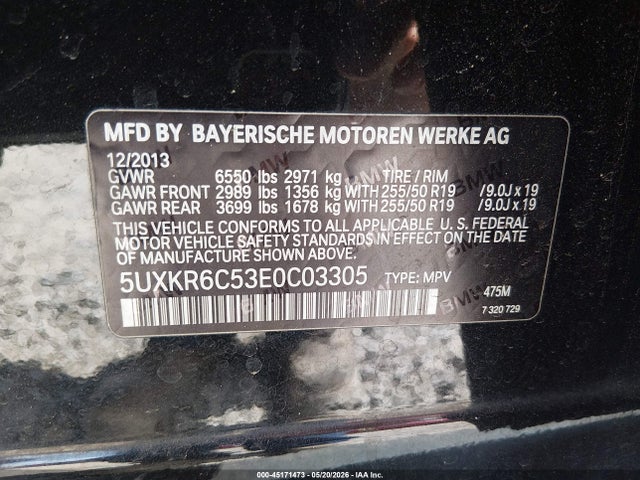 Aukcja sprzedaży 2014 Bmw X5 Xdrive50i, vin: 5UXKR6C53E0C03305, numer aukcji: 45171473