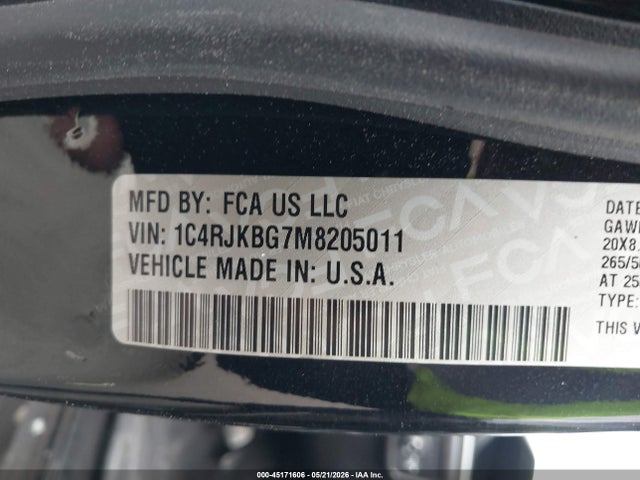 Aukcja sprzedaży 2021 Jeep Grand Cherokee L Limited 4x4, vin: 1C4RJKBG7M8205011, numer aukcji: 45171606