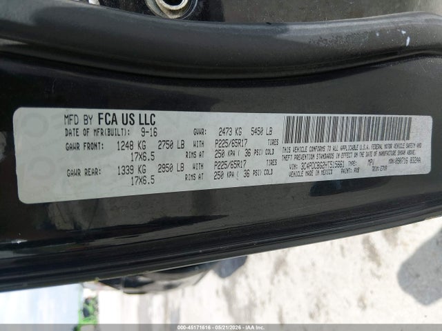 45171616 :رقم المزاد ، 3C4PDCBG2HT515661 vin ، 2017 Dodge Journey Sxt مزاد بيع