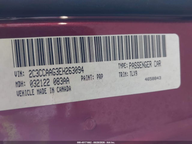 45171662 :رقم المزاد ، 2C3CCAAG3EH263094 vin ، 2014 Chrysler 300 مزاد بيع