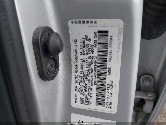 Продажа на аукционе авто 2009 Toyota Corolla Le, vin: 1NXBU40E49Z149402, номер лота: 45171670