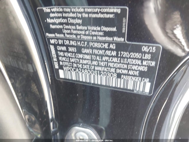 WP0CA2A80GS120308 Porsche Boxster Black Edition